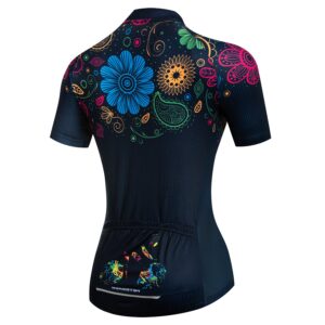 Women's Cycling Jersey, Short Sleeved Bike Shirt Mountain Jersey Comfortable Quick Dry Wear Top