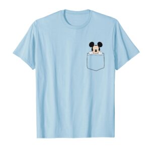 Disney Adult Classic Fit Mickey Mouse T-Shirt - Blue Cotton Crew Neck, ODNY-2045