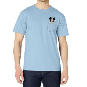 Disney Adult Classic Fit Mickey Mouse T-Shirt - Blue Cotton Crew Neck, ODNY-2045