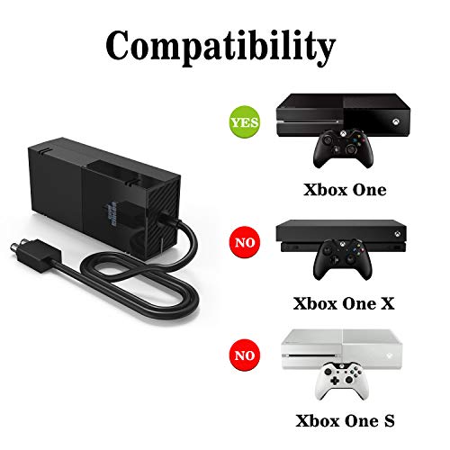 Power Brick Compatible with Xbox One Power Supply Brick for Xbox One, KSW KINGDO Power Supply for Microsoft Xbox one [Sole Newest Quietest Version]