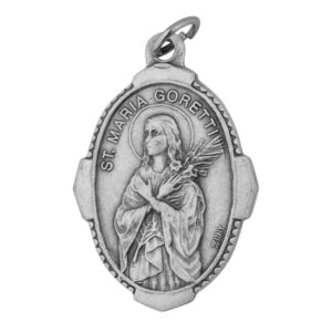 1" Saint and Holy Subject Medal with Prayer Card | Over 25 Different Saints | Durable and Detailed Charm | Pendant Medal Carded with Prayer I (St. Maria Goretti)