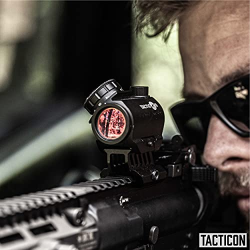 Predator V3 Compact Red Dot Sight | Combat Veteran Owned Company | 45 Degree Offset Mount and Riser Mount Included | Reflex Rifle Optic with 11 Adjustable Brightness Settings | Reddot Gun Scope