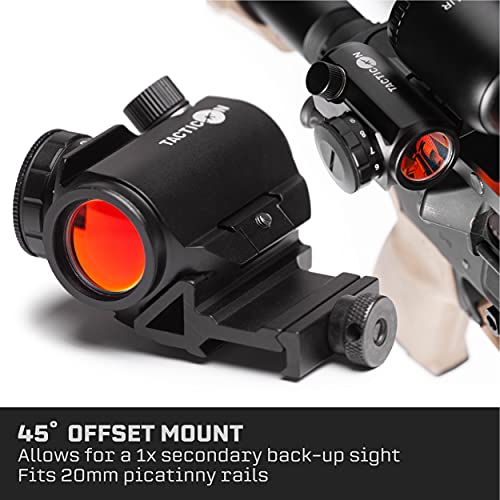 Predator V3 Compact Red Dot Sight | Combat Veteran Owned Company | 45 Degree Offset Mount and Riser Mount Included | Reflex Rifle Optic with 11 Adjustable Brightness Settings | Reddot Gun Scope