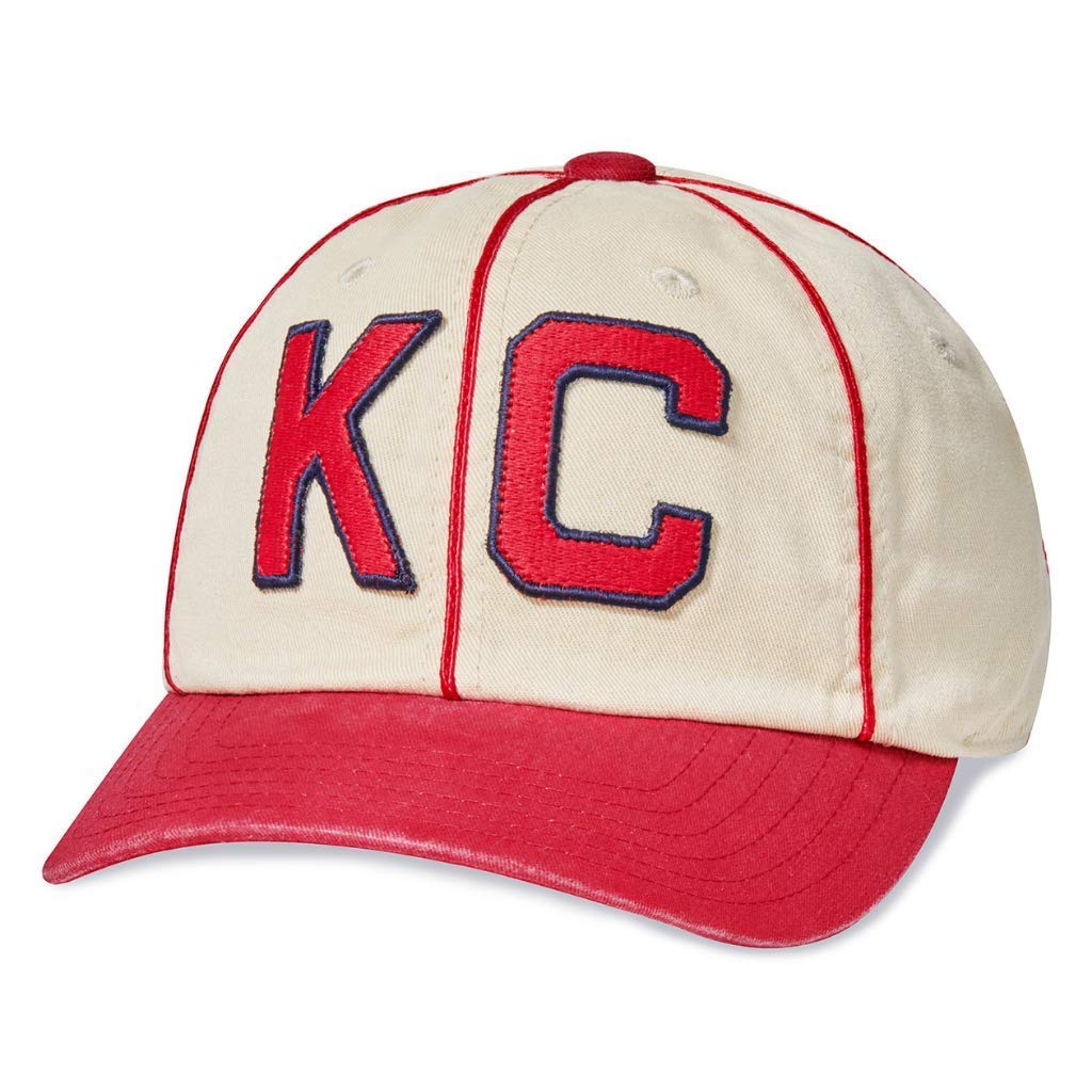 AMERICAN NEEDLE Archive Negro League Kansas City Monarchs Baseball Dad Hat, Ivory/Dark Red