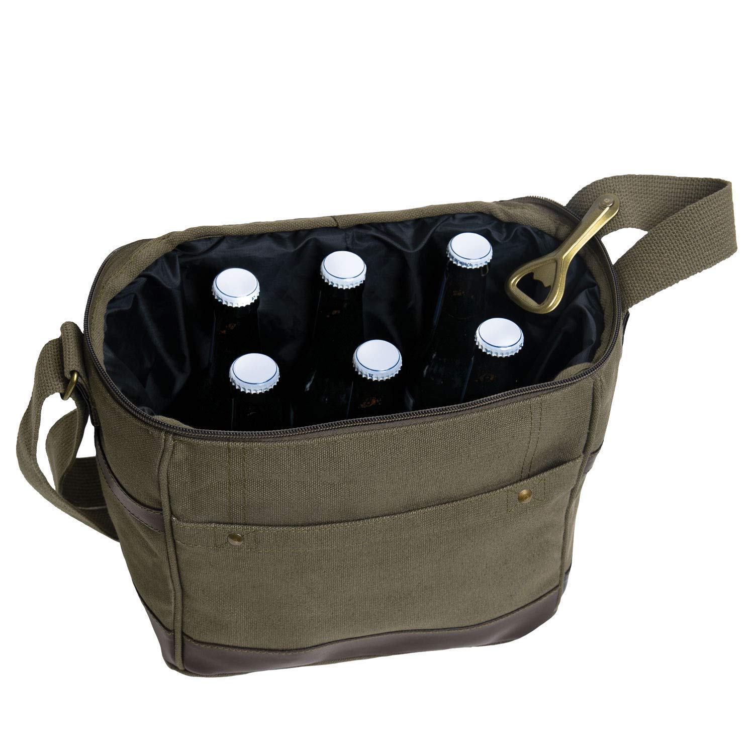 Rothco Canvas Insulated Cooler Bag - Keep Drinks Cold On The Go - Olive Drab