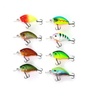 LOVEPET Lures 4.7cm/10g Bionic Fishing Bait,Big Fat Bait, Fake Bait, Outdoor Fishing Tackle,8 Pcs