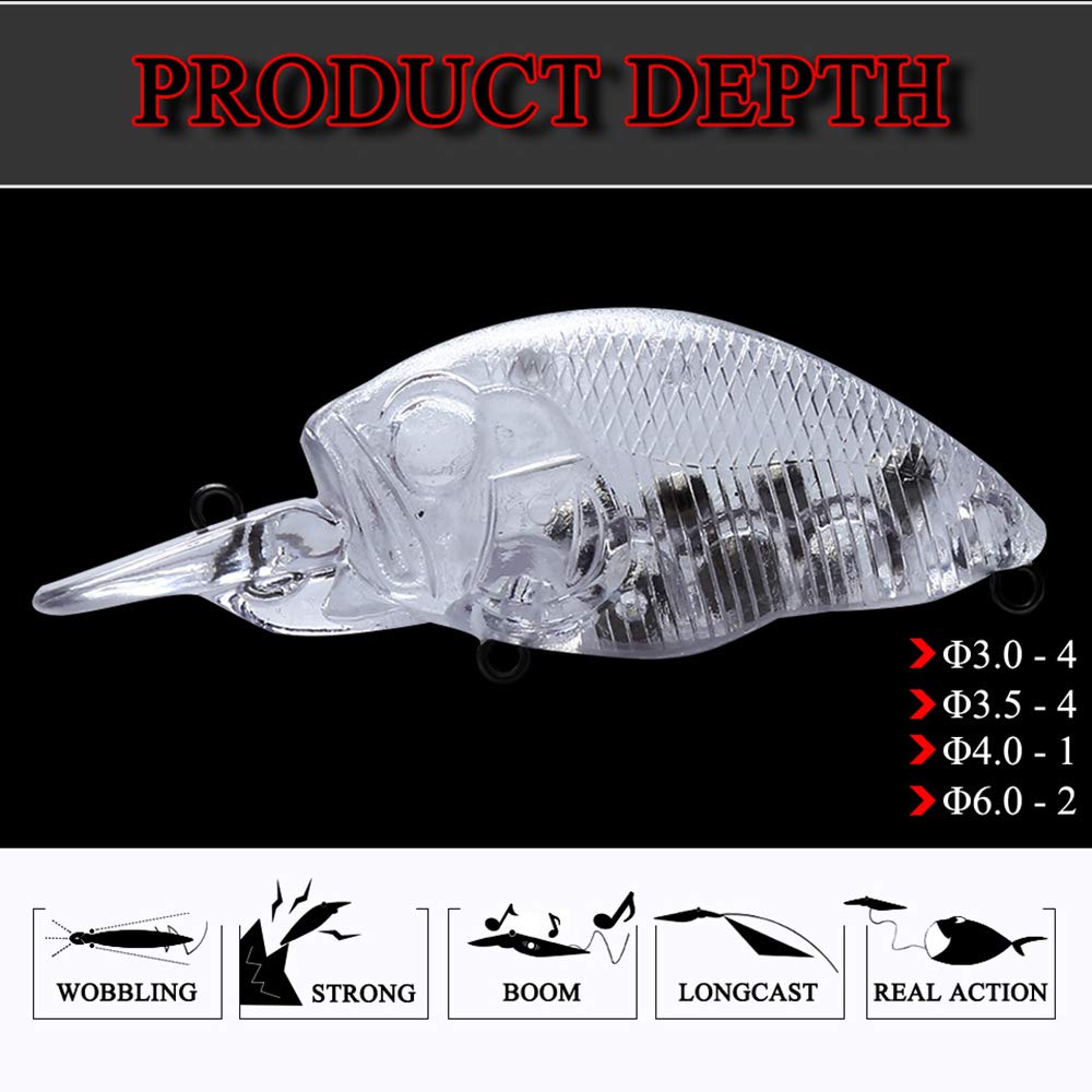 LOVEPET Lures 4.7cm/10g Bionic Fishing Bait,Big Fat Bait, Fake Bait, Outdoor Fishing Tackle,8 Pcs