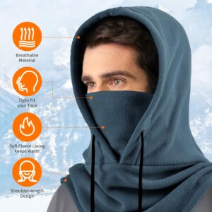 Oldelf Ski Mask Fleece Mask Warm Balaclava Stay Warm and Comfortable Face Mask for Men Women Breathable Sports Mask- Grey