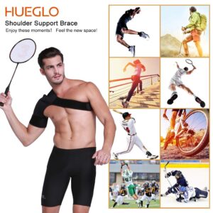 HUEGLO Right Shoulder Brace for Men,Torn Rotator Cuff Support Women Shoulder Stabilizer Brace for Shoulder Pain Relief