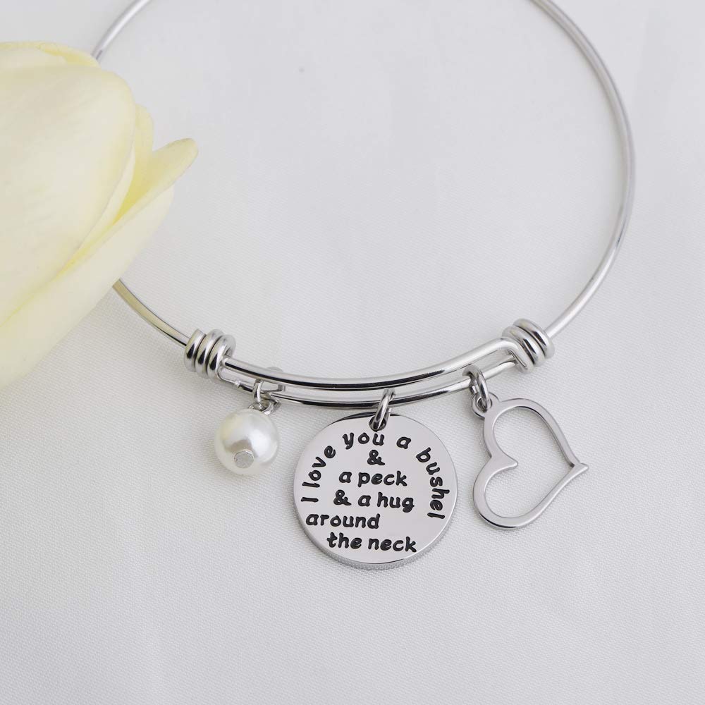 I Love You a Bushel and a Peck Mom Bracelet Grandmother Bracelet Mother's Day Jewelry (Bracelet S)