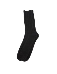 state cashmere unisex ribbed socks 100% pure cashmere super soft bed cuff socks (black, small/us 6-11)