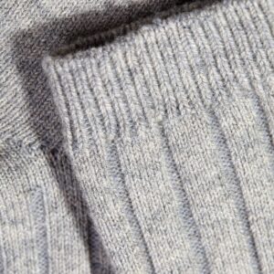 State Cashmere Unisex Ribbed Socks 100% Pure Cashmere Super Soft Bed Cuff Socks (Pale Charcoal, Small/US 6-11)