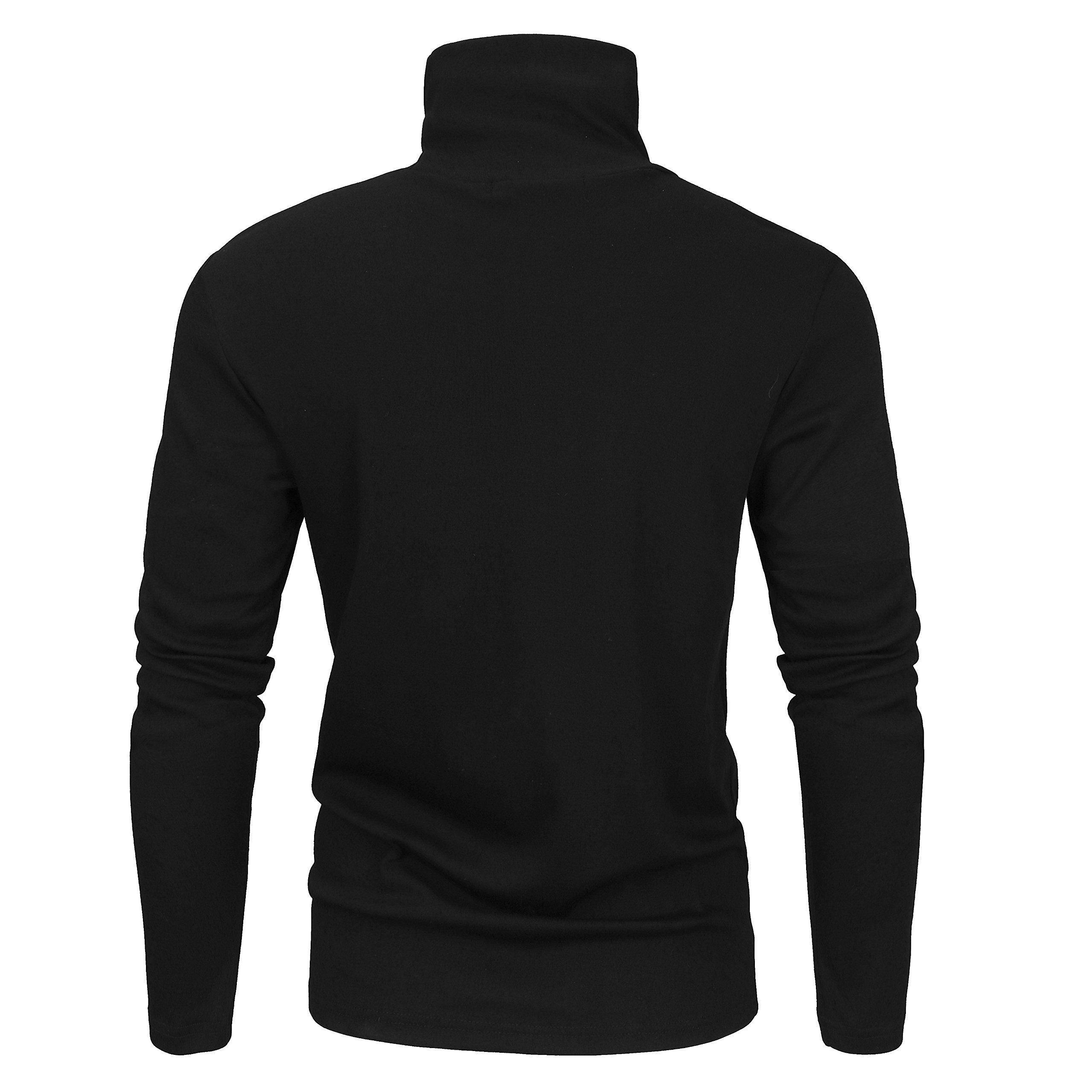 Derminpro Men's Thermal Turtleneck Soft Long Sleeve Soft T-Shirt Black X-Large