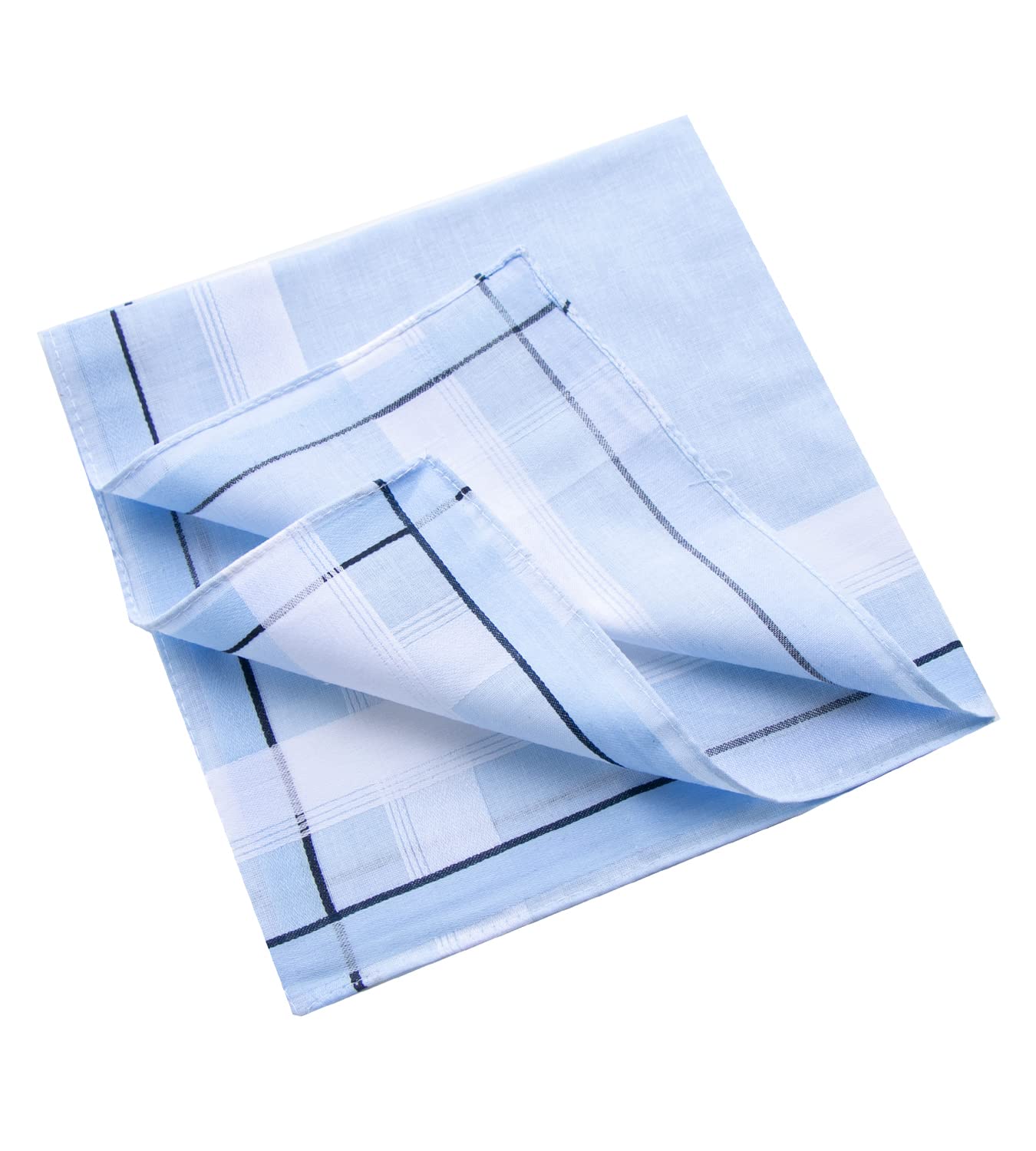 BonjourMrsMr Men's Handkerchies 100% Cotton Hanky 3 Piece Gift