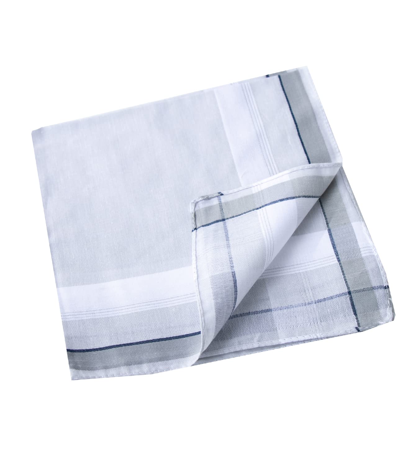 BonjourMrsMr Men's Handkerchies 100% Cotton Hanky 3 Piece Gift