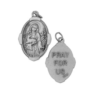 1" Saint Agnes Medal with Prayer Card | Durable and Detailed Charm | Pendant Medal Carded with Prayer | Christian Jewelry