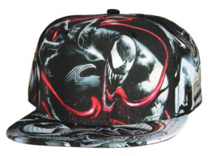 marvel comics venom sublimated all over print snapback hat