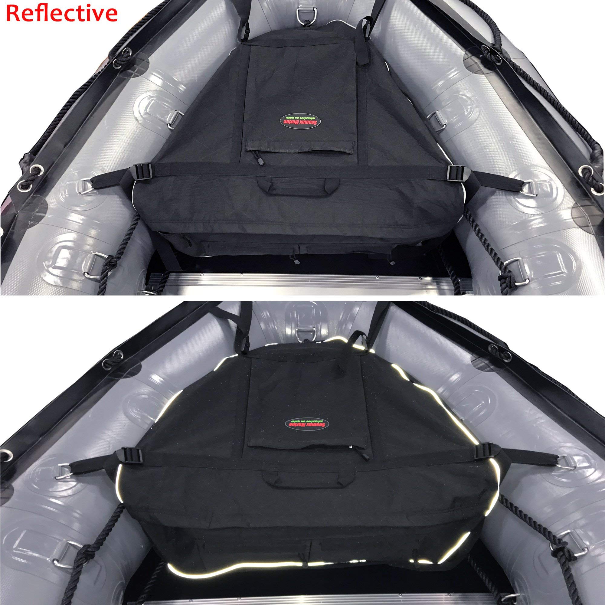 Seamax Sunlitec Front Accessory Storage Bow Bag for Inflatable Boat, with Reflective Line - Size C for 15-20ft Boat