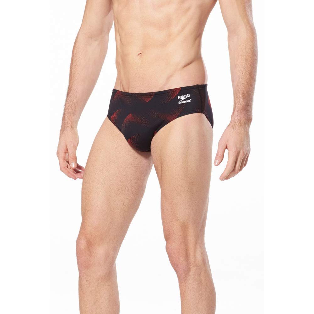 Speedo Men's Swimsuit Brief Endurance+ Beta Blade Team Colors , Speedo Red, 26