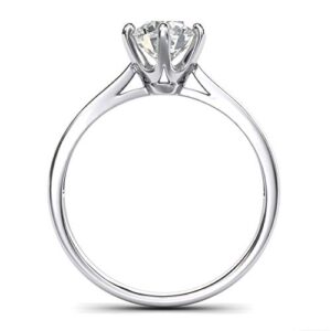 Pure 10k white gold 2.0 CT Classic 6-Prong Solitaire Simulated Diamond Engagement Ring Promise Bridal Wedding Ring (5.5)