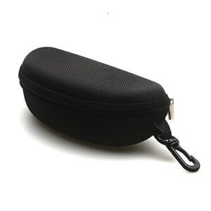 sunglasses case and large waterproof eyeglasses case hard eva zipper for men & women or children with cleaning cloth