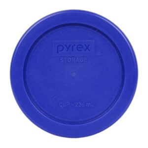 Pyrex (2) 7402-PC 6/7 Cup Blue, (2) 7201-PC 4 Cup Cadet Blue, (3) 7200-PC 2 Cup Blue, (3) 7202-PC 1 Cup Cadet Blue Replacement Food Storage Lids, Made in USA