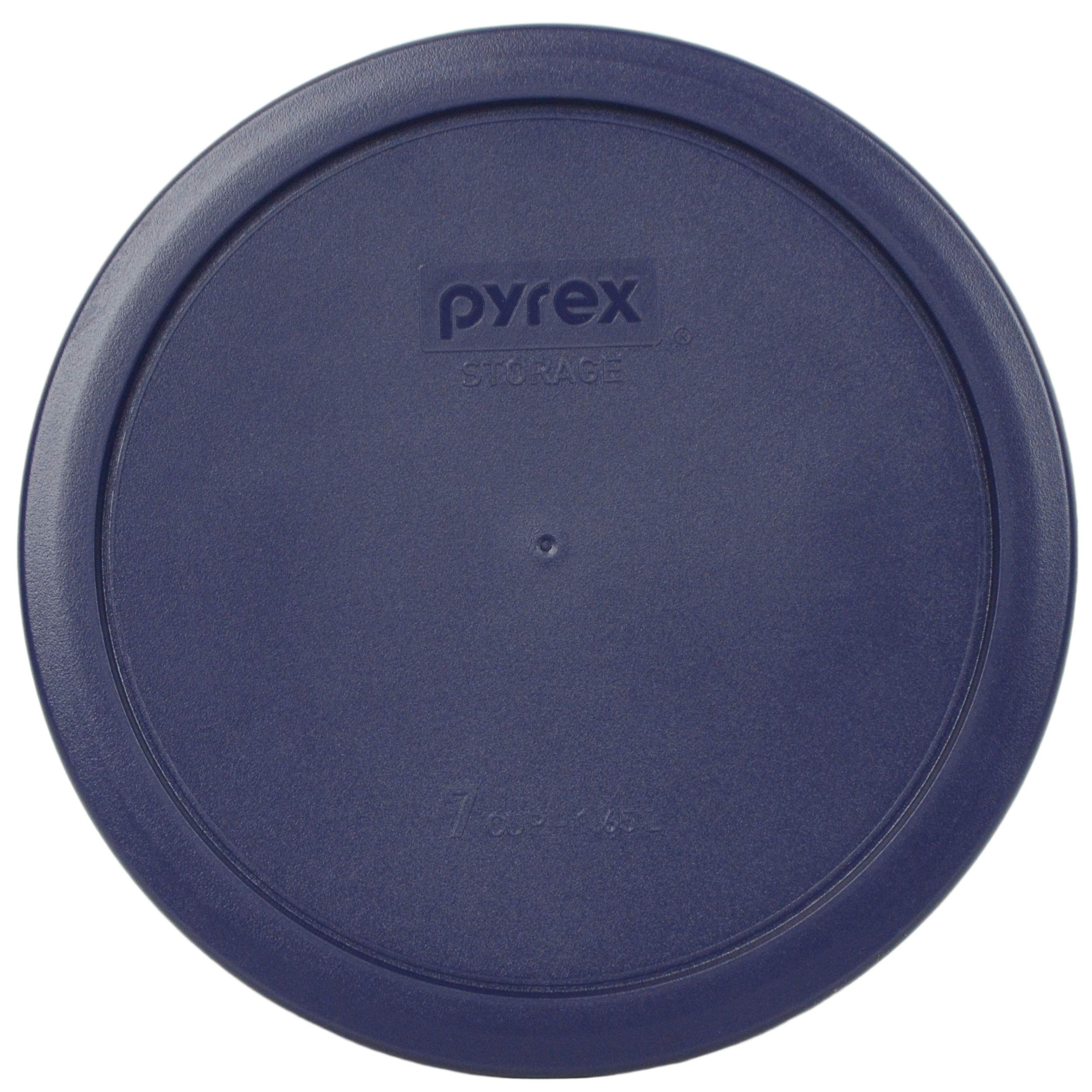 Pyrex (1) 7403-PC 10 Cup, (1) 7402-PC 6/7 Cup, (1) 7201-PC 4 Cup Blue Round Replacement Food Storage Lids, Made in USA