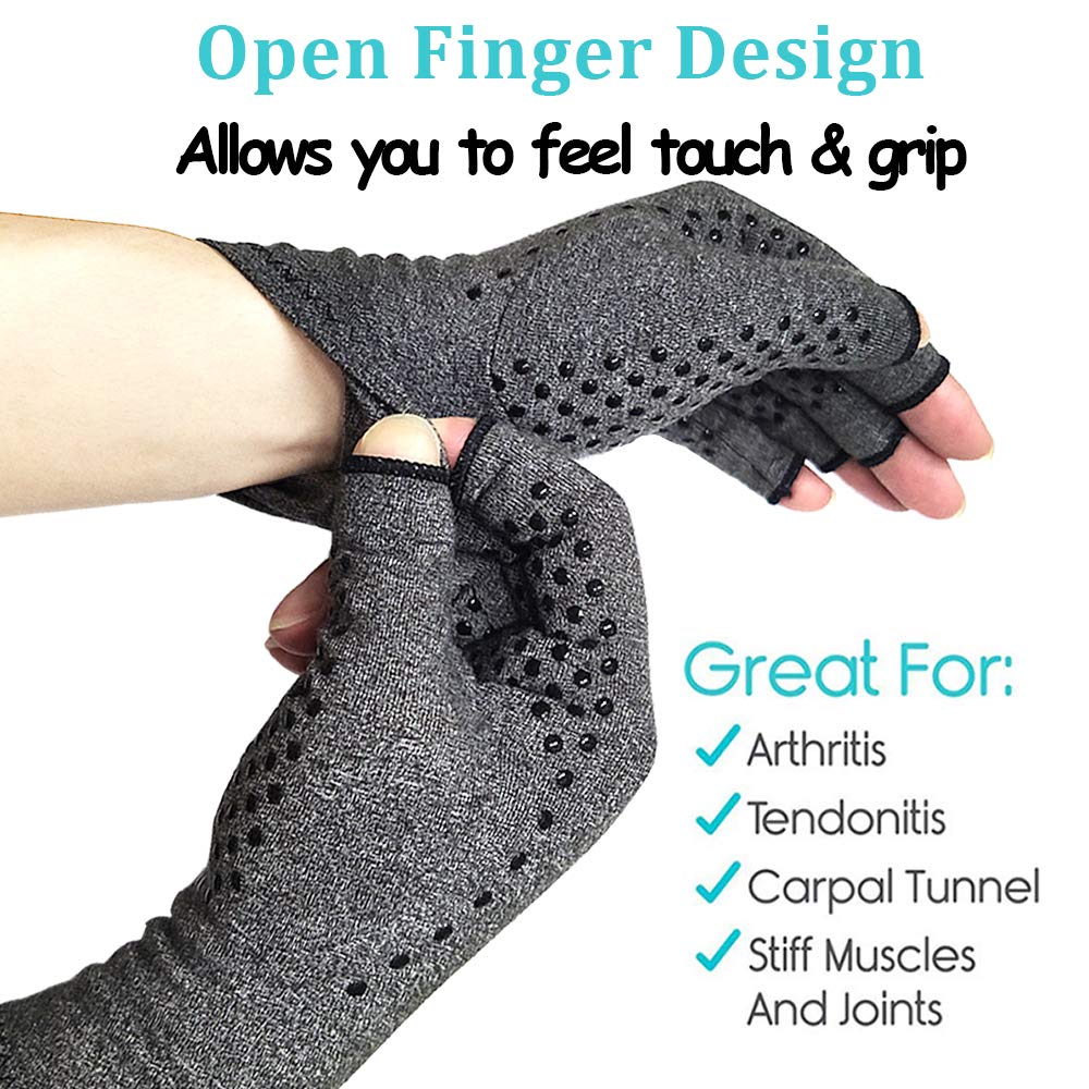 FD-SPORT Compression Arthritis Gloves Fingerless Compression Gloves for Arthritis