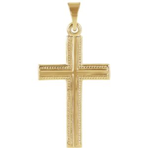 diamond jewelry ny 14k yellow gold 15x9.5mm cross pendant