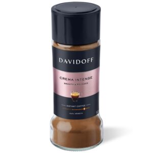 davidoff crema intense instant coffee - smooth and rounded - full-body. delicate aroma and elegant acidity - 100% arabica beans - 9/12 intensity. 10/12 roasting. 4/12 acidity - 1 x 3.17 oz