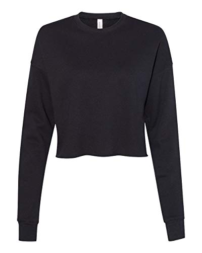 Bella + Canvas Ladies' Cropped Fleece Crew S BLACK