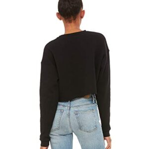 Bella + Canvas Ladies' Cropped Fleece Crew S BLACK