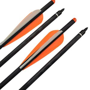 NIKA ARCHERY 16" Crossbow Bolts Mix Carbon Arrows Moon Nock with 4 Inch Vane for Target Hunting Outdoor Sport 12 Pack