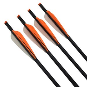 NIKA ARCHERY 16" Crossbow Bolts Mix Carbon Arrows Moon Nock with 4 Inch Vane for Target Hunting Outdoor Sport 12 Pack