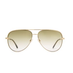 evee fashionable metal aviator sunglasses with oversize flat reflective mirror lenses (gemini) (gold/green, 64)