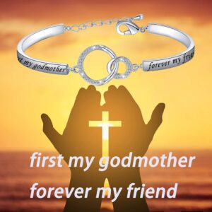 Zuo Bao Christian Jewelry Religious Gifts First My Godmother Forever My Friendship Bracelet Godmother Gift from Goddaughter Godson Godchild (First my godmother bracelet)