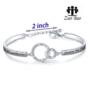 Zuo Bao Christian Jewelry Religious Gifts First My Godmother Forever My Friendship Bracelet Godmother Gift from Goddaughter Godson Godchild (First my godmother bracelet)