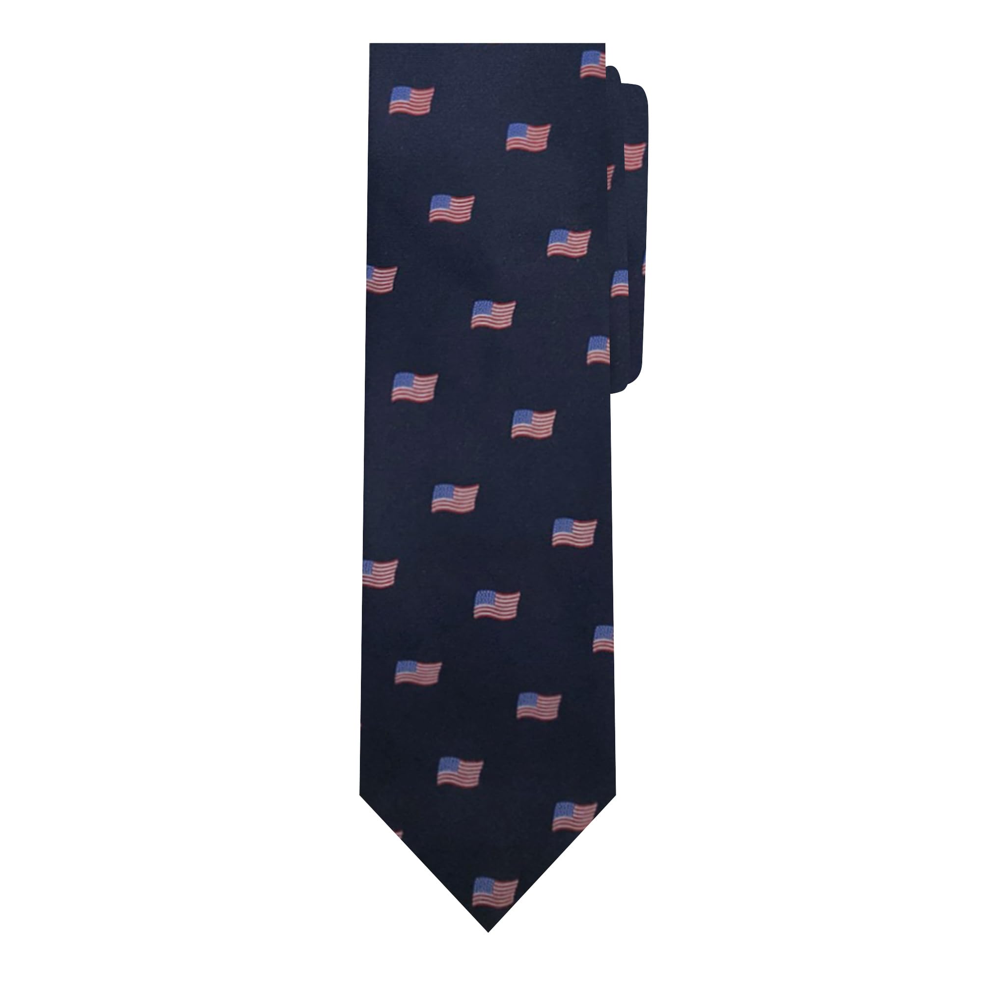 Jacob Alexander Men's Woven American Flags USA Navy Neck Tie - Regular