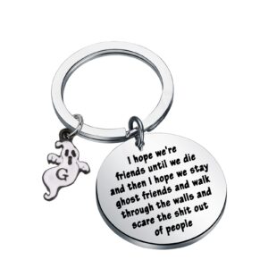 SEIRAA Ghost Friends Keychain Best Friend Gift Ghost Jewelry Soul Sister Gift Friendship Keychain Gag Birthday Gift For Her (Ghost Friends Keychain)