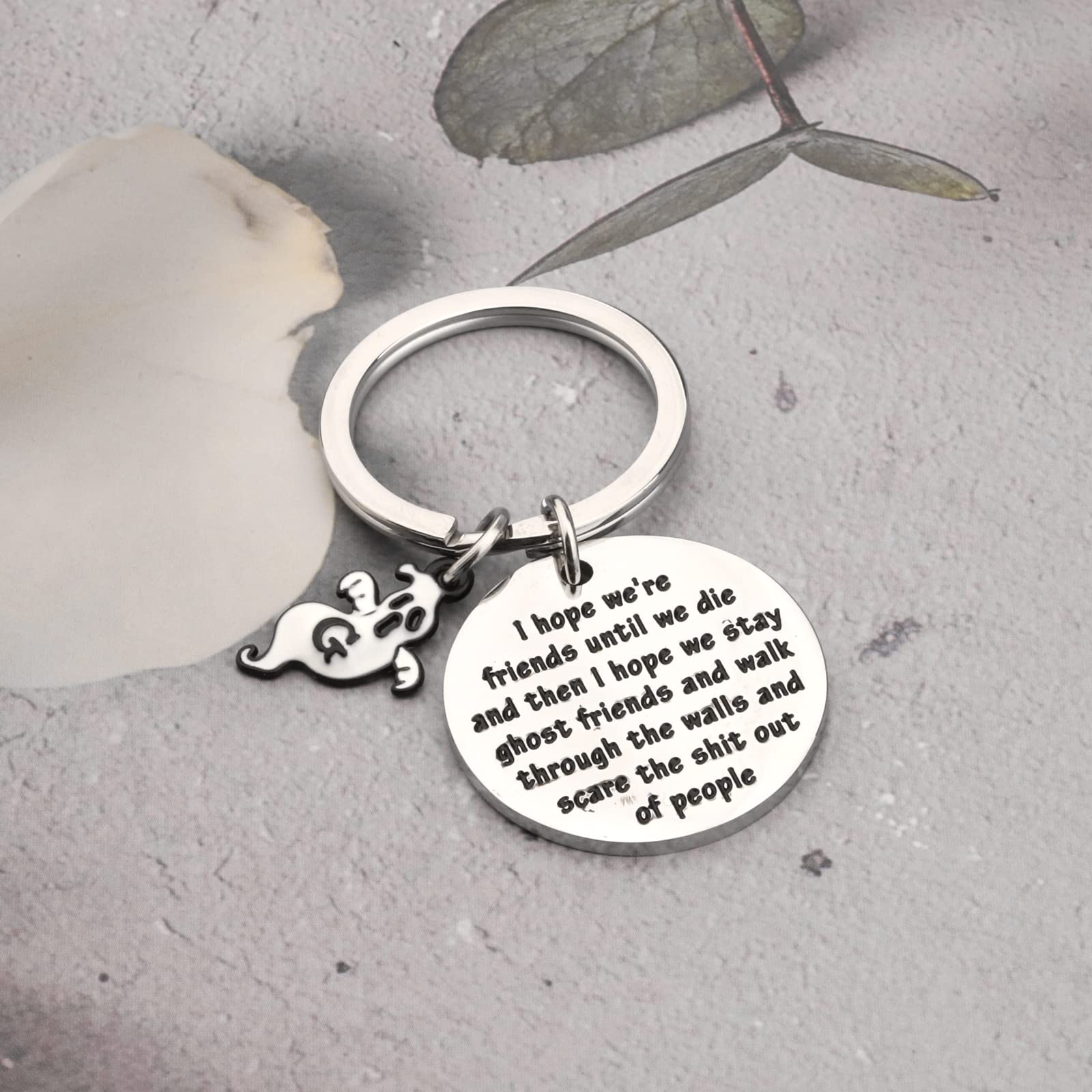 SEIRAA Ghost Friends Keychain Best Friend Gift Ghost Jewelry Soul Sister Gift Friendship Keychain Gag Birthday Gift For Her (Ghost Friends Keychain)