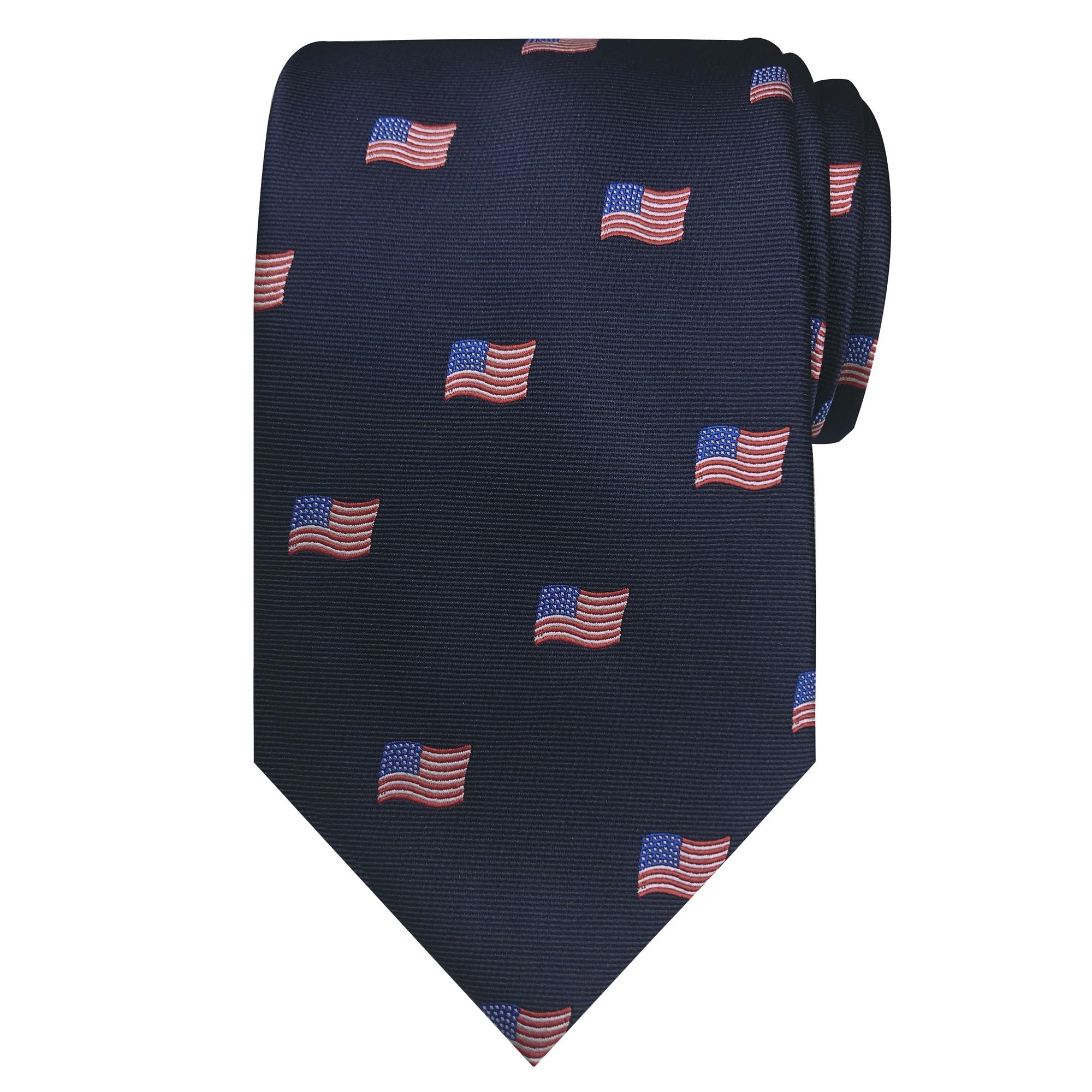 Jacob Alexander Men's Woven American Flags USA Navy Neck Tie - Regular