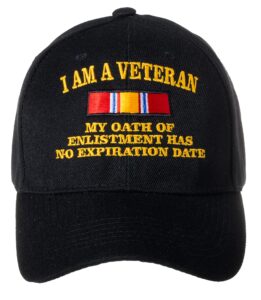 i am a veteran my oath of enlistment has no expiration date embroidered black baseball cap