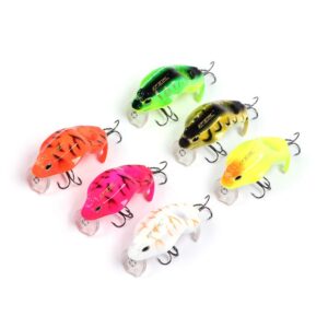 LOVEPET Bionic Fishing Bait,Ray Frog Fake Bait, Lures Bait,Fat Frog, Fishing Tackle,6 Pcs