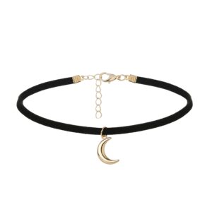 canb moon choker dainty choker velvet black choker moon necklace fashion choker necklace for women