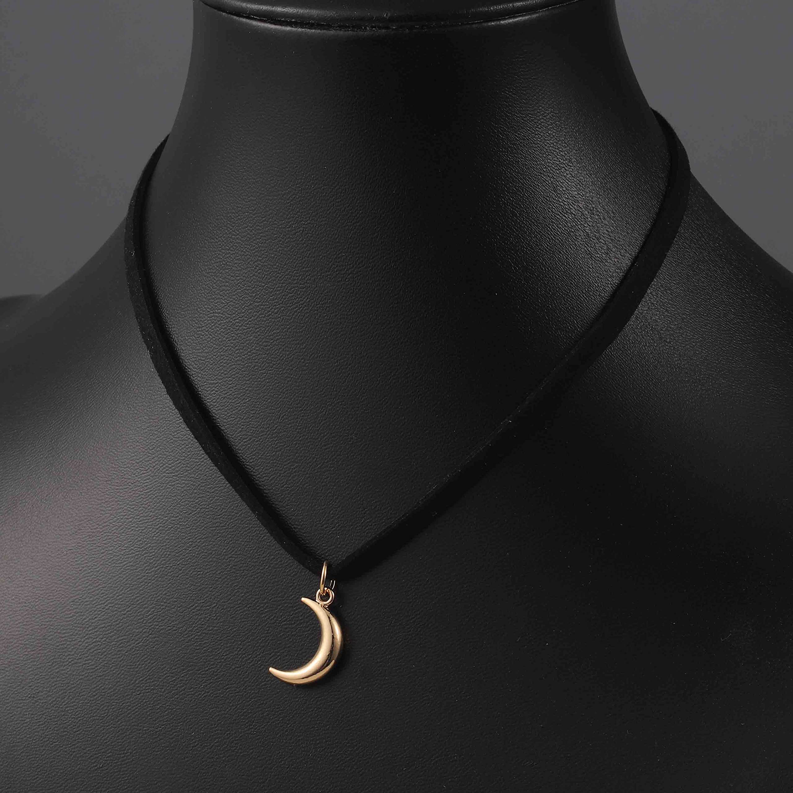 CanB Moon Choker Dainty Choker Velvet Black Choker Moon Necklace Fashion Choker Necklace for Women