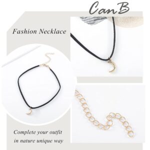 CanB Moon Choker Dainty Choker Velvet Black Choker Moon Necklace Fashion Choker Necklace for Women