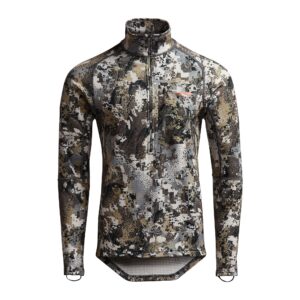 sitka men's heavyweight zip-t hunting standard fit shirt, optifade elevated ii, x-large