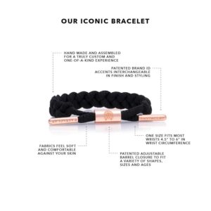 Rastaclat Braided Bracelet for Men and Women of All Ages - Lauryn Black/Peach Gold Bracelet | Adjustable Stackable Bracelet Braided by Hand (Small/Medium)