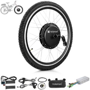 voilamart electric bicycle wheel kit 26" front/rear wheel 48v 1000w e-bike conversion kit, cycling hub motor with intelligent controller and pas system for road bike(without battery) (front wheel)