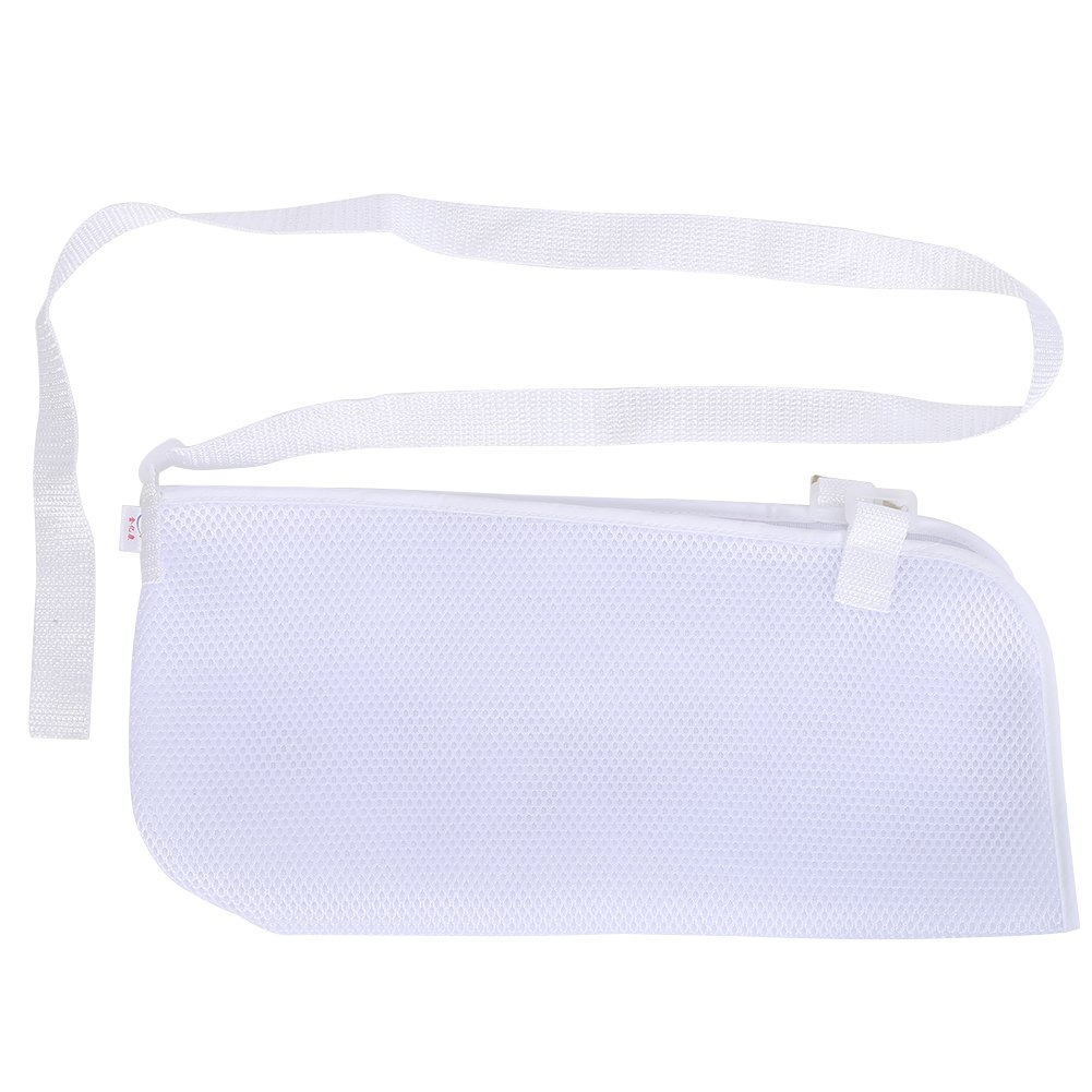 Arm Sling Immobilizer Shoulder Wrist Soft Elbow Brace Forearm Cool Mesh Breathable Support Strap for fracture,Fractured Arm Dislocation Sprain Strain (White)